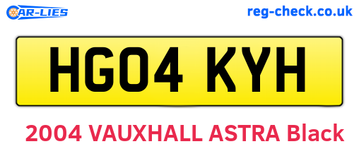 HG04KYH are the vehicle registration plates.