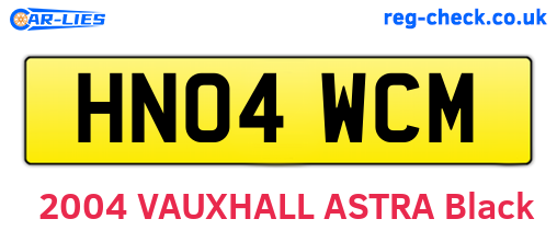 HN04WCM are the vehicle registration plates.
