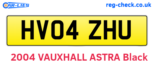 HV04ZHU are the vehicle registration plates.