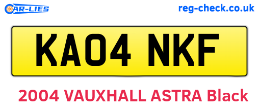KA04NKF are the vehicle registration plates.