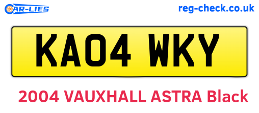 KA04WKY are the vehicle registration plates.