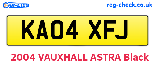 KA04XFJ are the vehicle registration plates.