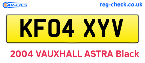 KF04XYV are the vehicle registration plates.