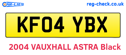 KF04YBX are the vehicle registration plates.