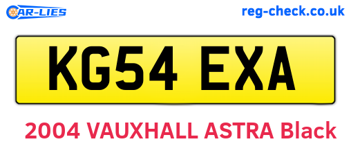 KG54EXA are the vehicle registration plates.