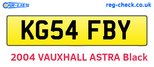 KG54FBY are the vehicle registration plates.