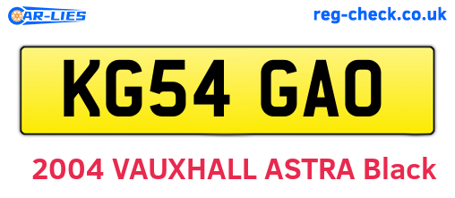 KG54GAO are the vehicle registration plates.