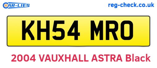 KH54MRO are the vehicle registration plates.