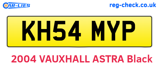 KH54MYP are the vehicle registration plates.