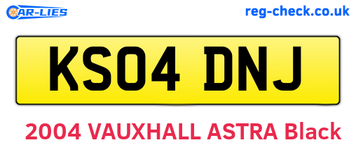 KS04DNJ are the vehicle registration plates.