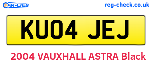KU04JEJ are the vehicle registration plates.