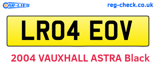 LR04EOV are the vehicle registration plates.