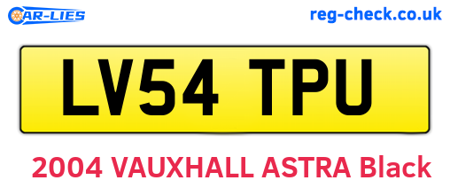 LV54TPU are the vehicle registration plates.