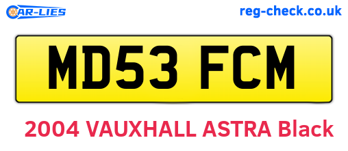 MD53FCM are the vehicle registration plates.