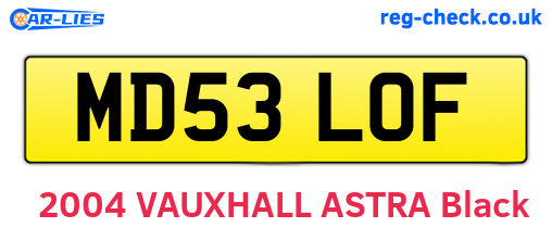 MD53LOF are the vehicle registration plates.