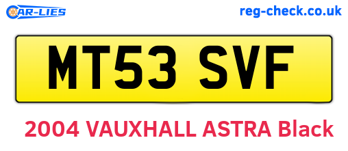 MT53SVF are the vehicle registration plates.