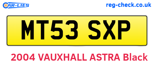 MT53SXP are the vehicle registration plates.