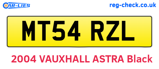 MT54RZL are the vehicle registration plates.