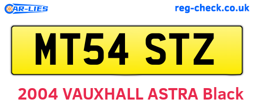 MT54STZ are the vehicle registration plates.
