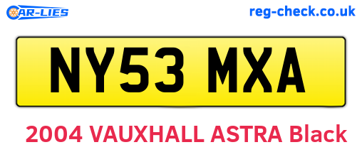 NY53MXA are the vehicle registration plates.