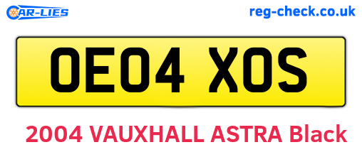 OE04XOS are the vehicle registration plates.