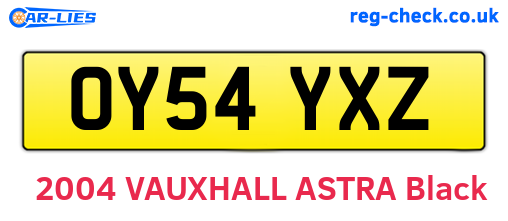 OY54YXZ are the vehicle registration plates.