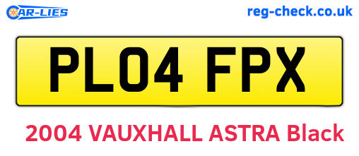 PL04FPX are the vehicle registration plates.
