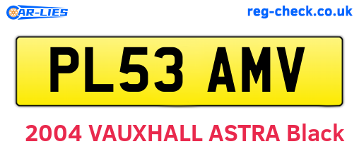 PL53AMV are the vehicle registration plates.