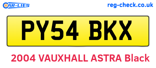 PY54BKX are the vehicle registration plates.