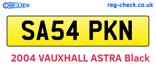 SA54PKN are the vehicle registration plates.