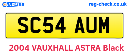 SC54AUM are the vehicle registration plates.