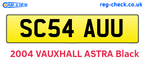SC54AUU are the vehicle registration plates.