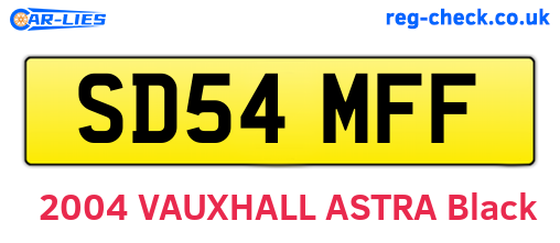 SD54MFF are the vehicle registration plates.
