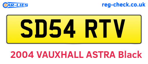 SD54RTV are the vehicle registration plates.
