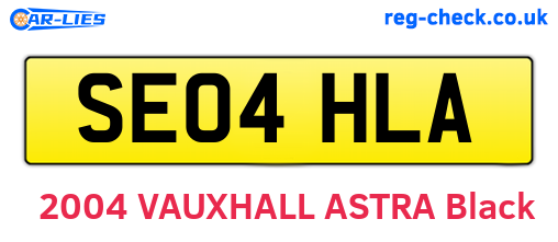SE04HLA are the vehicle registration plates.