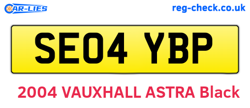 SE04YBP are the vehicle registration plates.