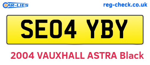 SE04YBY are the vehicle registration plates.
