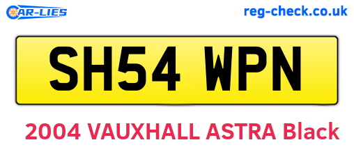 SH54WPN are the vehicle registration plates.