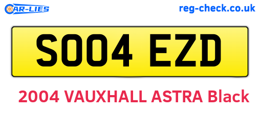 SO04EZD are the vehicle registration plates.