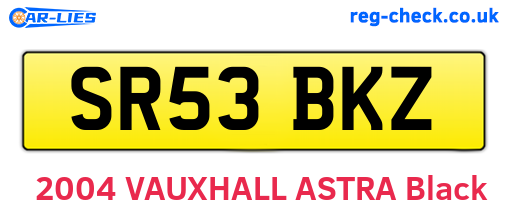 SR53BKZ are the vehicle registration plates.