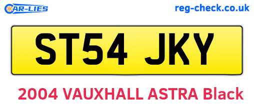 ST54JKY are the vehicle registration plates.