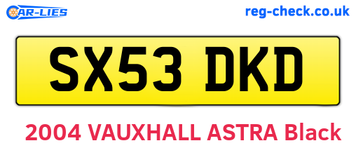 SX53DKD are the vehicle registration plates.