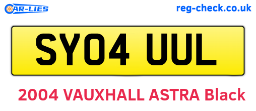 SY04UUL are the vehicle registration plates.