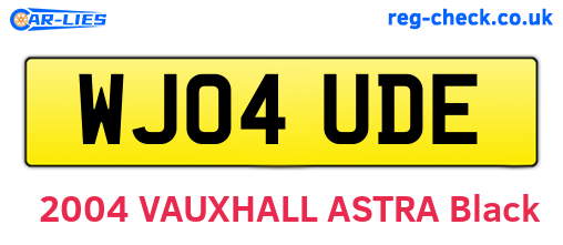 WJ04UDE are the vehicle registration plates.