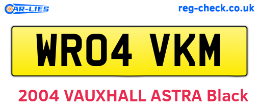WR04VKM are the vehicle registration plates.