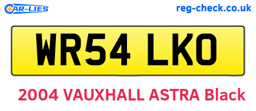 WR54LKO are the vehicle registration plates.
