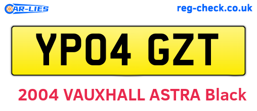 YP04GZT are the vehicle registration plates.