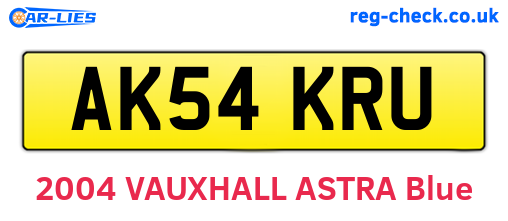 AK54KRU are the vehicle registration plates.