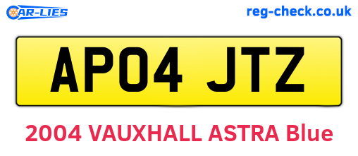 AP04JTZ are the vehicle registration plates.
