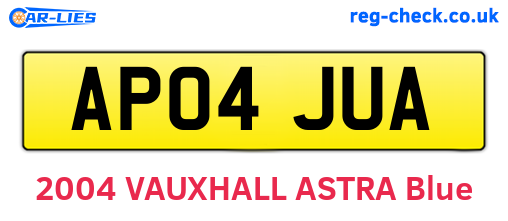AP04JUA are the vehicle registration plates.